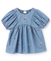 petit main（プティマイン）の「【リンク】いちごパフチュニック（シャツ/ブラウス）」