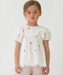 petit main（プティマイン）の「【リンク】いちごパフチュニック（シャツ/ブラウス）」