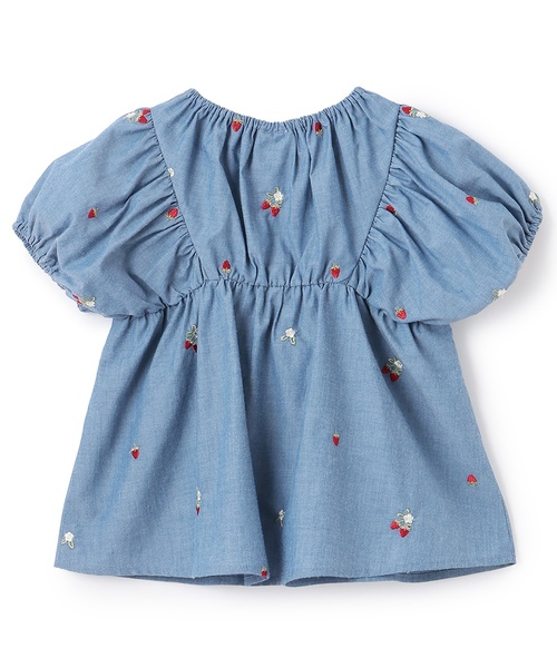 petit main(プティマイン)の「【リンク】いちごパフチュニック(シャツ/ブラウス・キッズ・ブラック/アイボリー/ブルー・130cm/80cm/110cm/120cm/90cm/100cm)」の11枚目の写真