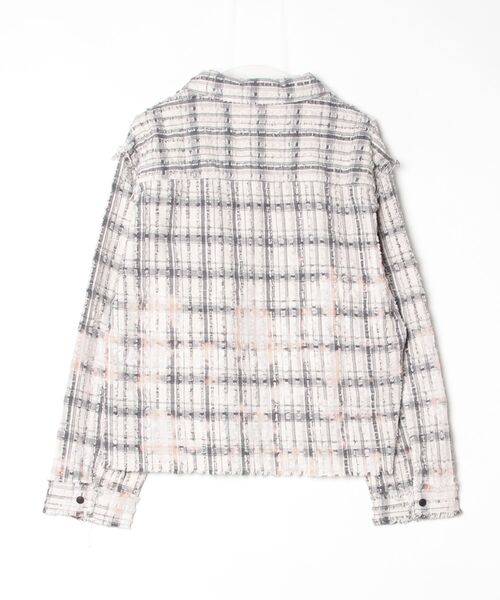 ADAM PATEK（アダムパテック）の「【ADAMPATEK/アダムパテック】short length bleached check zipup shirt/ショート丈ZIPチェックシャツ（シャツ/ブラウス・レディース・ブラック/ホワイト・2/1）」の3枚目の写真
