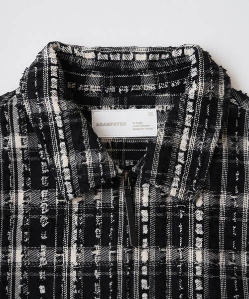 ADAM PATEK（アダムパテック）の「【ADAMPATEK/アダムパテック】short length bleached check zipup shirt/ショート丈ZIPチェックシャツ（シャツ/ブラウス・レディース・ブラック/ホワイト・2/1）」の11枚目の写真