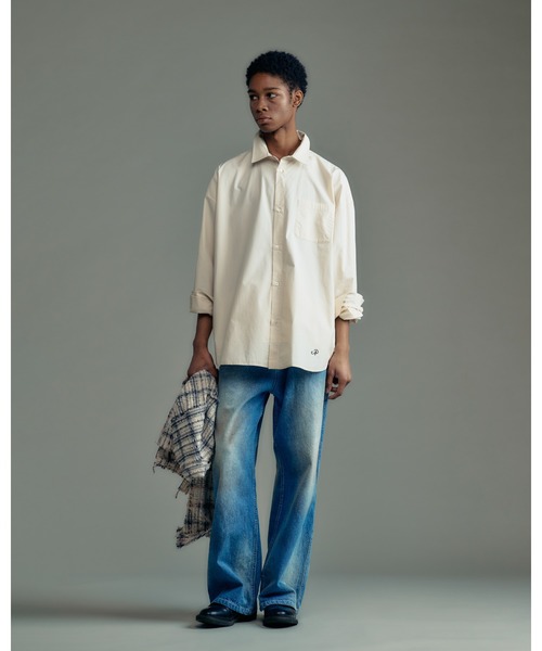 ADAM PATEK（アダムパテック）の「【ADAMPATEK/アダムパテック】short length bleached check zipup shirt/ショート丈ZIPチェックシャツ（シャツ/ブラウス・レディース・ブラック/ホワイト・2/1）」の5枚目の写真