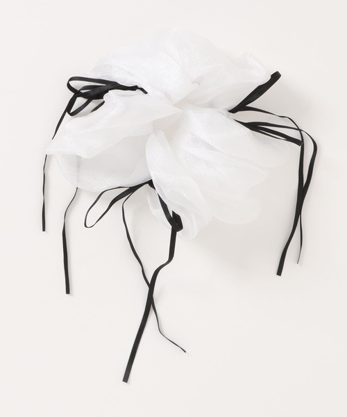 apres jour（アプレジュール）の「【apres jour×ARIAZ】細リボンシアーシュシュ（シュシュ・レディース・ホワイト・FREE）」の2枚目の写真