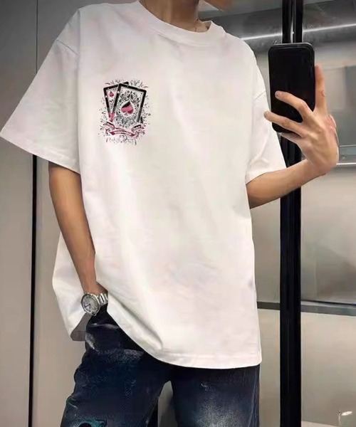FUNALIVE(ファンアライブ)の「ABETTOR ヘビーウエイトストリートファッションモチーフプリントTシャツ 半袖(Tシャツ/カットソー・メンズ・クリーム/ブラック/ホワイト系その他5/ホワイト系その他2/ブラック系その他5・M/L)」の3枚目の写真
