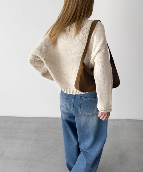 CANAL JEAN(キャナルジーン)の「El mar ラグラン袖ロールアップニット(ニット/セーター・レディース・ブラック/ベージュ・ONE SIZE)」の4枚目の写真