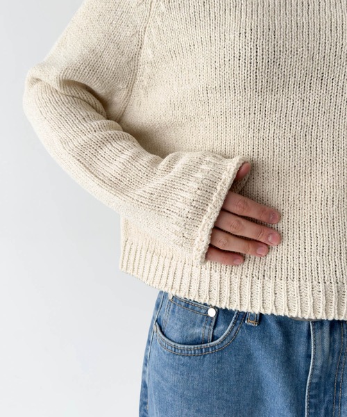 CANAL JEAN(キャナルジーン)の「El mar ラグラン袖ロールアップニット(ニット/セーター・レディース・ブラック/ベージュ・ONE SIZE)」の13枚目の写真