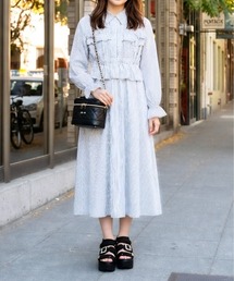 FUN（ファン）の「フリルシャツワンピース（シャツワンピース）」