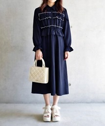 FUN（ファン）の「フリルシャツワンピース（シャツワンピース）」