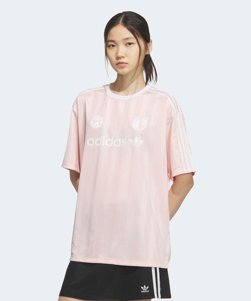 adidas（アディダス）の「adidas/アディダス SSLジャージ ユニフォーム風 ゲームシャツ サッカーTシャツ スポーティー 2026年春夏（Tシャツ/カットソー・メンズ・ホワイト/ブラック/ライトピンク・S/M/L/XL）」の17枚目の写真