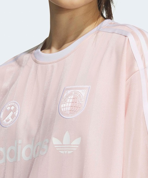 adidas（アディダス）の「adidas/アディダス SSLジャージ ユニフォーム風 ゲームシャツ サッカーTシャツ スポーティー 2026年春夏（Tシャツ/カットソー・メンズ・ホワイト/ブラック/ライトピンク・S/M/L/XL）」の13枚目の写真