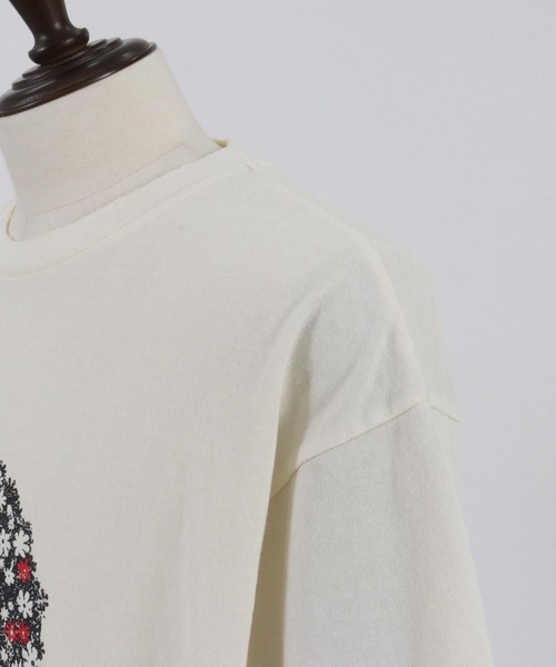 ADAM PATEK(アダムパテック)の「【ADAMPATEK/アダムパテック】flower anarchy short sleeve pigment/フラワーアナーキープリントピグメントTシャツ(Tシャツ/カットソー・メンズ・ホワイト・1)」の8枚目の写真
