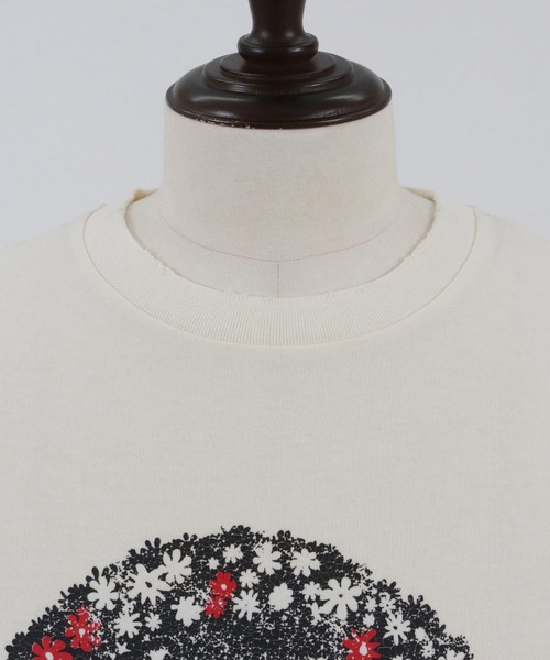 ADAM PATEK(アダムパテック)の「【ADAMPATEK/アダムパテック】flower anarchy short sleeve pigment/フラワーアナーキープリントピグメントTシャツ(Tシャツ/カットソー・メンズ・ホワイト・1)」の9枚目の写真