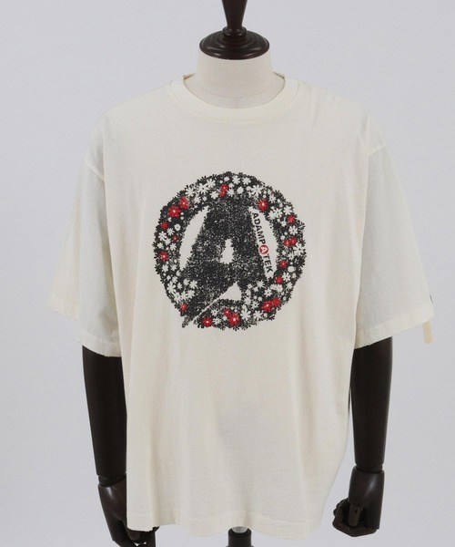 ADAM PATEK(アダムパテック)の「【ADAMPATEK/アダムパテック】flower anarchy short sleeve pigment/フラワーアナーキープリントピグメントTシャツ(Tシャツ/カットソー・メンズ・ホワイト・1)」の3枚目の写真