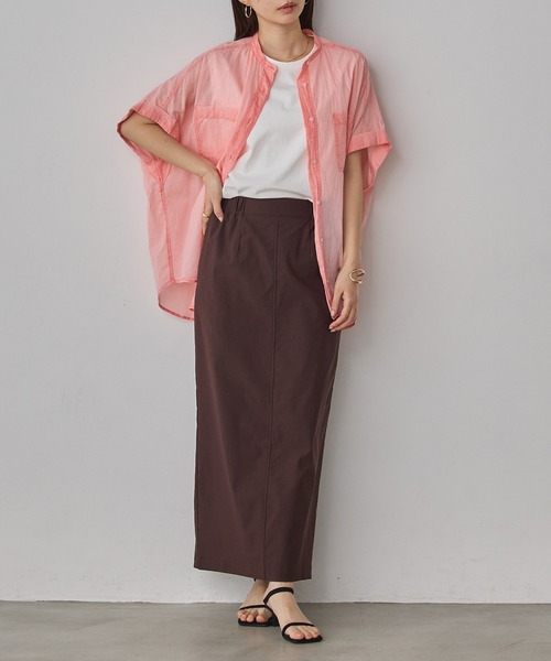 hunch(ハンチ)の「アシッドウォッシュ コットン 半袖シャツ(シャツ/ブラウス・レディース・チャコール/ベージュ/グレイッシュブルー/コーラルピンク・FREE)」の17枚目の写真