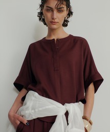 qualite | 【ベストセラーアイテム!新色追加】リネンライクスリットブラウス セットアップ対応 春服 夏服 オフィスカジュアル(シャツ/ブラウス)