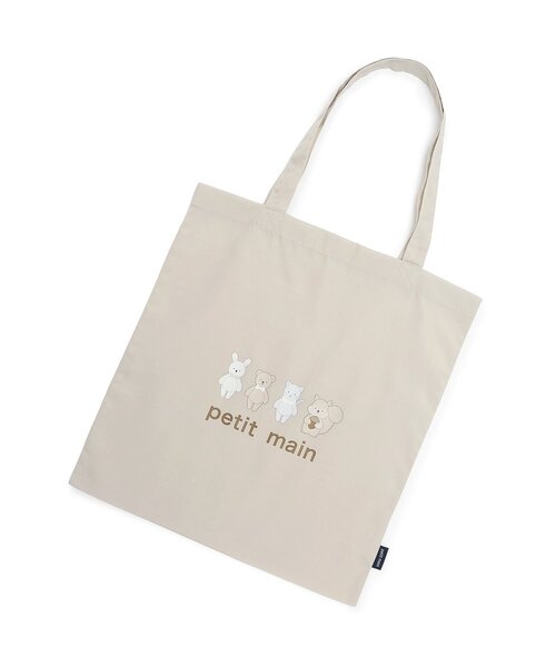 petit main（プティマイン）の「エコトートバッグ（エコバッグ/サブバッグ・キッズ・ブラウン/ピンク/サックスブルー/ホワイト/グレイッシュベージュ・F）」の3枚目の写真