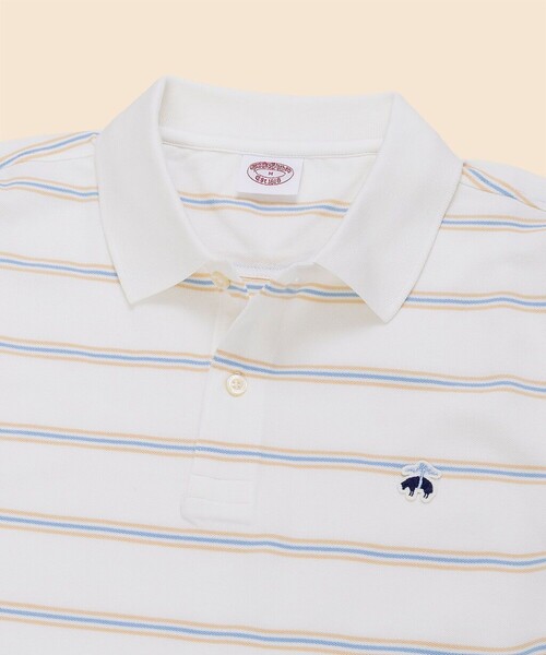 BROOKS BROTHERS(ブルックスブラザーズ)の「コットン ストレッチピケ GFロゴワッペン ストライプ ポロシャツ Original Fit(ポロシャツ・メンズ・ネイビー/ブルー/ホワイト・LARGE/MEDIUM/SMALL/X-LARGE/X-SMALL)」の4枚目の写真