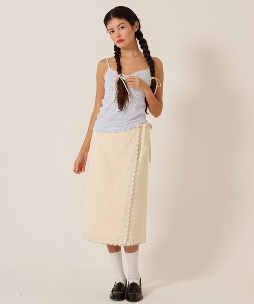 TINA:JOJUN(ティーナジョジュン)の「ラメ スカラップ ラップスカート TINA:JOJUN(スカート・レディース・パープル/アイボリー・M)」の19枚目の写真