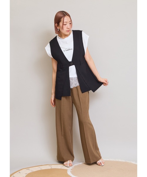 LHELBIE(レルビエ)の「ラップデザインジレ(ベスト・レディース・ブラウン/グレイッシュベージュ/ブラック・M)」の11枚目の写真