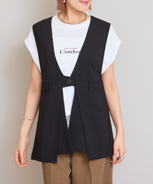 LHELBIE(レルビエ)の「ラップデザインジレ(ベスト・レディース・ブラウン/グレイッシュベージュ/ブラック・M)」の10枚目の写真