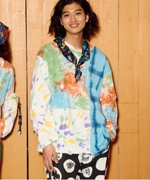 32/1 三本引き揃え ヘビー天竺 TIE DYE 切替 L/S TEE