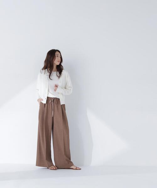 NATURAL BEAUTY BASIC(ナチュラルビューティーベーシック)の「麻調ワイドパンツ(その他パンツ・レディース・ブラウン/ベージュ・P/S/MEDIUM)」の2枚目の写真