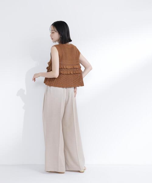 NATURAL BEAUTY BASIC（ナチュラルビューティーベーシック）の「麻調ワイドパンツ（その他パンツ・レディース・ブラウン/ベージュ・P/S/MEDIUM）」の17枚目の写真
