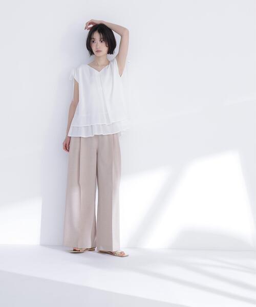 NATURAL BEAUTY BASIC(ナチュラルビューティーベーシック)の「麻調ワイドパンツ(その他パンツ・レディース・ブラウン/ベージュ・P/S/MEDIUM)」の9枚目の写真