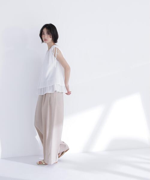 NATURAL BEAUTY BASIC(ナチュラルビューティーベーシック)の「麻調ワイドパンツ(その他パンツ・レディース・ブラウン/ベージュ・P/S/MEDIUM)」の10枚目の写真