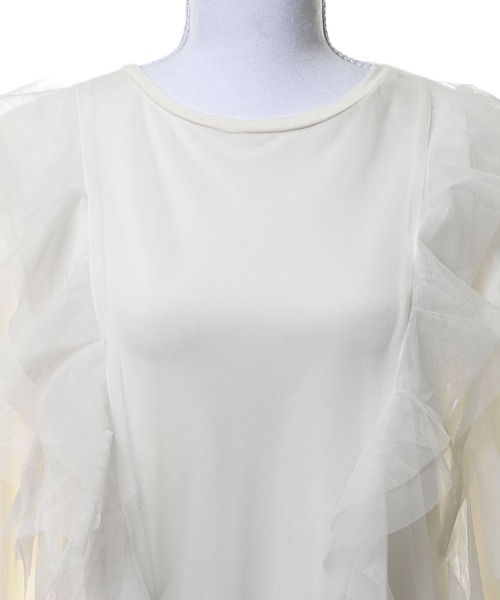 Narcissus（ナルシス）の「【Narcissus】チュールトップス（Tシャツ/カットソー・レディース・ブラック/ホワイト・FREE）」の11枚目の写真