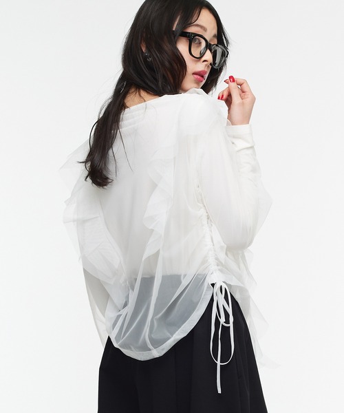 Narcissus（ナルシス）の「【Narcissus】チュールトップス（Tシャツ/カットソー・レディース・ブラック/ホワイト・FREE）」の17枚目の写真