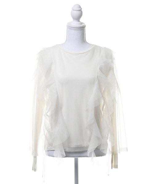 Narcissus（ナルシス）の「【Narcissus】チュールトップス（Tシャツ/カットソー・レディース・ブラック/ホワイト・FREE）」の5枚目の写真