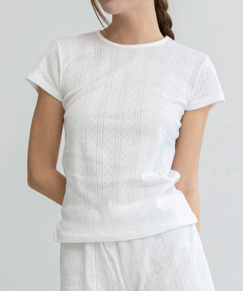 CYCLEAN(サイクリン)の「100%コットンポイント半袖Tシャツ(ホワイト/ストライプ)(Tシャツ/カットソー・レディース・その他・X-SMALL/SMALL/MEDIUM)」の3枚目の写真