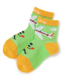 kladskap | 飛行機と恐竜ショートソックス(ソックス/靴下)