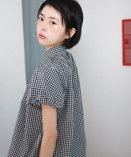 COTTON BELL（コットンベル）の「スモークバルーンブラウス - ブラックチェック（シャツ/ブラウス・レディース・その他・FREE）」の10枚目の写真
