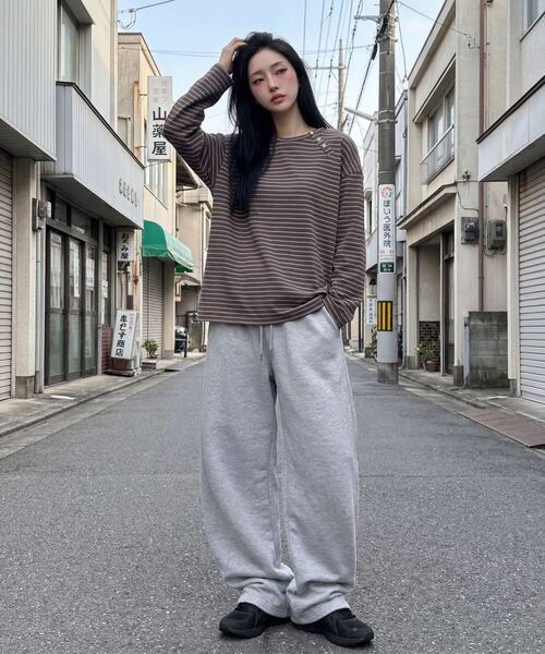 AGOD（エージーオーディー）の「サイドタックカーブドスウェットパンツ[グレー]（スウェットパンツ・レディース・その他・LARGE/SMALL/MEDIUM/X-LARGE）」の13枚目の写真