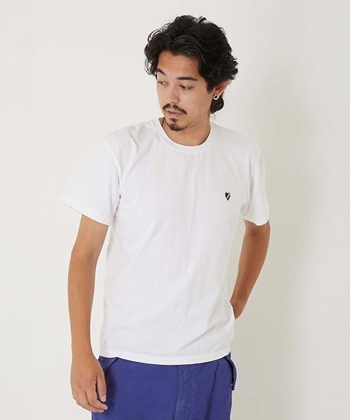 HOLLYWOOD RANCH MARKET(ハリウッドランチマーケット)の「ハートイン HRMクラックプリント ショートスリーブTシャツ(Tシャツ/カットソー・メンズ・ブラック/ホワイト・S/M/L/XL)」の3枚目の写真