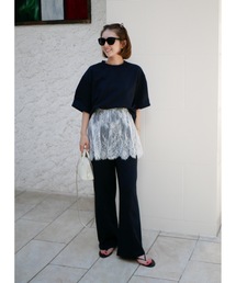 BeBeoD（べベッド）の「レースドッキングリラックスセットアップ（Tシャツ/カットソー）」