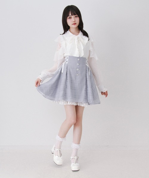 DearMyLove(ディアマイラブ)の「レースボウタイフリルパールブラウス(シャツ/ブラウス・レディース・ホワイト/ブラック・3L/LARGE/MEDIUM)」の7枚目の写真