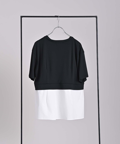 RAW FUDGE（ローファッジ）の「プラチナムフィールスムース×高密度綿レーヤードプルオーバー（Tシャツ/カットソー・レディース・オフホワイト/ブラック・M）」の22枚目の写真