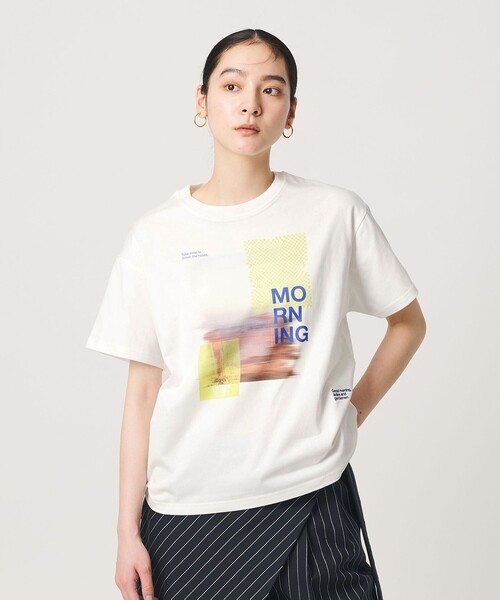 She is-.（シーイズ）の「【別注】＜She is-.＞プリント Tシャツ（Tシャツ/カットソー・レディース・ナチュラル/ホワイト・FREE）」の3枚目の写真