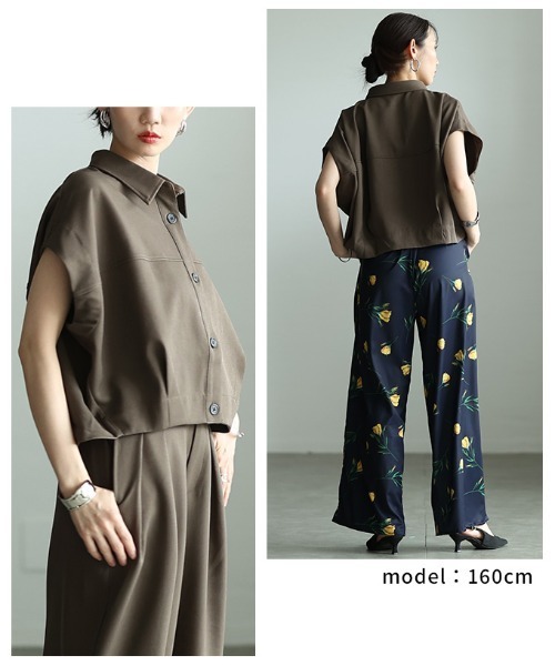Sawa a la mode(サワアラモード)の「コクーンシルエットショートシャツ(シャツ/ブラウス・レディース・ブラック/ブラウン・FREE)」の10枚目の写真