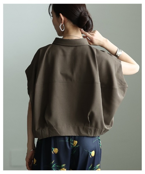 Sawa a la mode(サワアラモード)の「コクーンシルエットショートシャツ(シャツ/ブラウス・レディース・ブラック/ブラウン・FREE)」の13枚目の写真