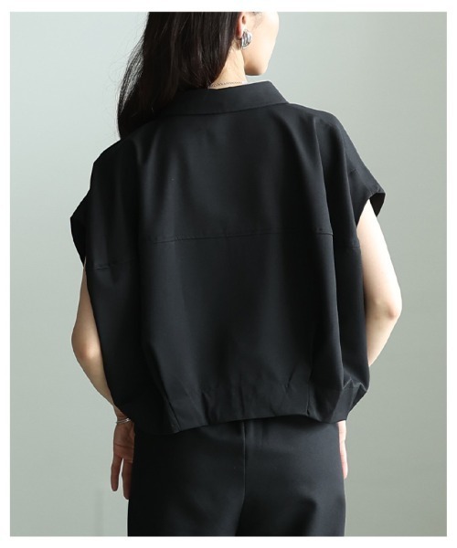 Sawa a la mode(サワアラモード)の「コクーンシルエットショートシャツ(シャツ/ブラウス・レディース・ブラック/ブラウン・FREE)」の18枚目の写真