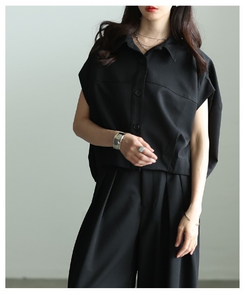 Sawa a la mode(サワアラモード)の「コクーンシルエットショートシャツ(シャツ/ブラウス・レディース・ブラック/ブラウン・FREE)」の19枚目の写真