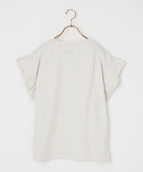 TOWNCRAFT（タウンクラフト）の「[TOWN CRAFT/タウンクラフト・THE FOX/ザフォックス] 別注 ワンポイントロゴ 袖フリルカットソー（Tシャツ/カットソー・レディース・ピンク/ホワイト/グレイッシュベージュ・F）」の4枚目の写真