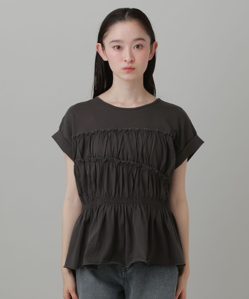 LAKOLE(ラコレ)の「フリルデザインT / 894222(Tシャツ/カットソー・レディース・モカ/チャコール・FREE)」の17枚目の写真
