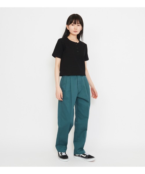 Dickies(ディッキーズ)の「Dickies/ディッキーズ ヘンリーネックTシャツ(Tシャツ/カットソー・レディース・ブラック/ヘザーグレー・LARGE/MEDIUM)」の14枚目の写真