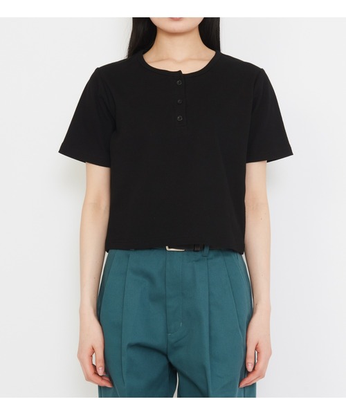 Dickies(ディッキーズ)の「Dickies/ディッキーズ ヘンリーネックTシャツ(Tシャツ/カットソー・レディース・ブラック/ヘザーグレー・LARGE/MEDIUM)」の13枚目の写真
