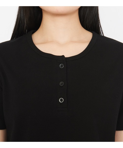 Dickies(ディッキーズ)の「Dickies/ディッキーズ ヘンリーネックTシャツ(Tシャツ/カットソー・レディース・ブラック/ヘザーグレー・LARGE/MEDIUM)」の9枚目の写真